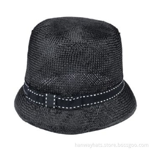 Black Sinamay Hat Bases with Black GG Band